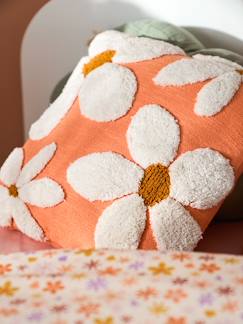 -Coussin carré fleurs à pompons