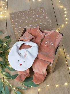 Bébé-Pyjama, surpyjama-Coffret Noël Renne dors-bien + bavoir bébé