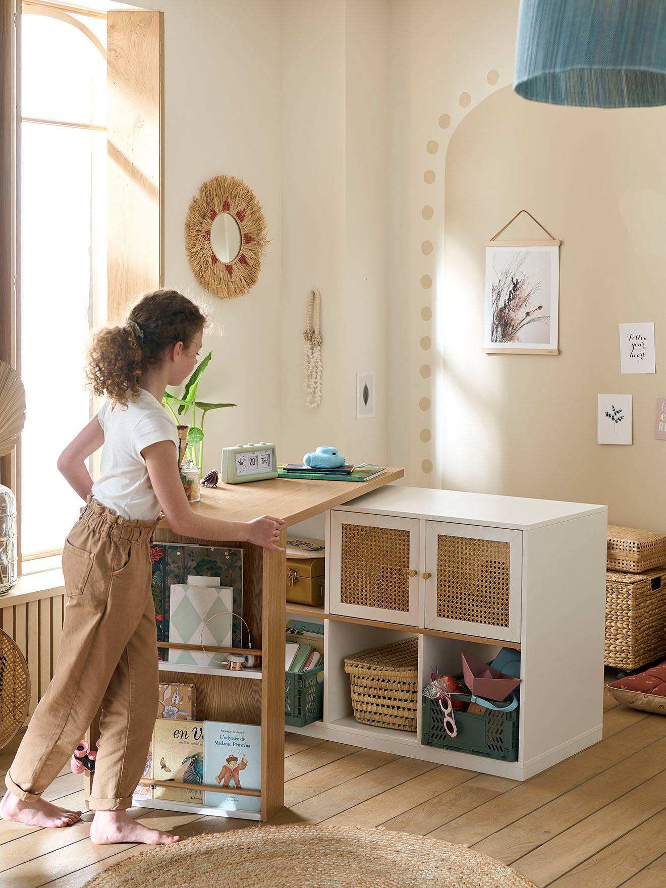 Bureau coulissable TOUPIE blanc
