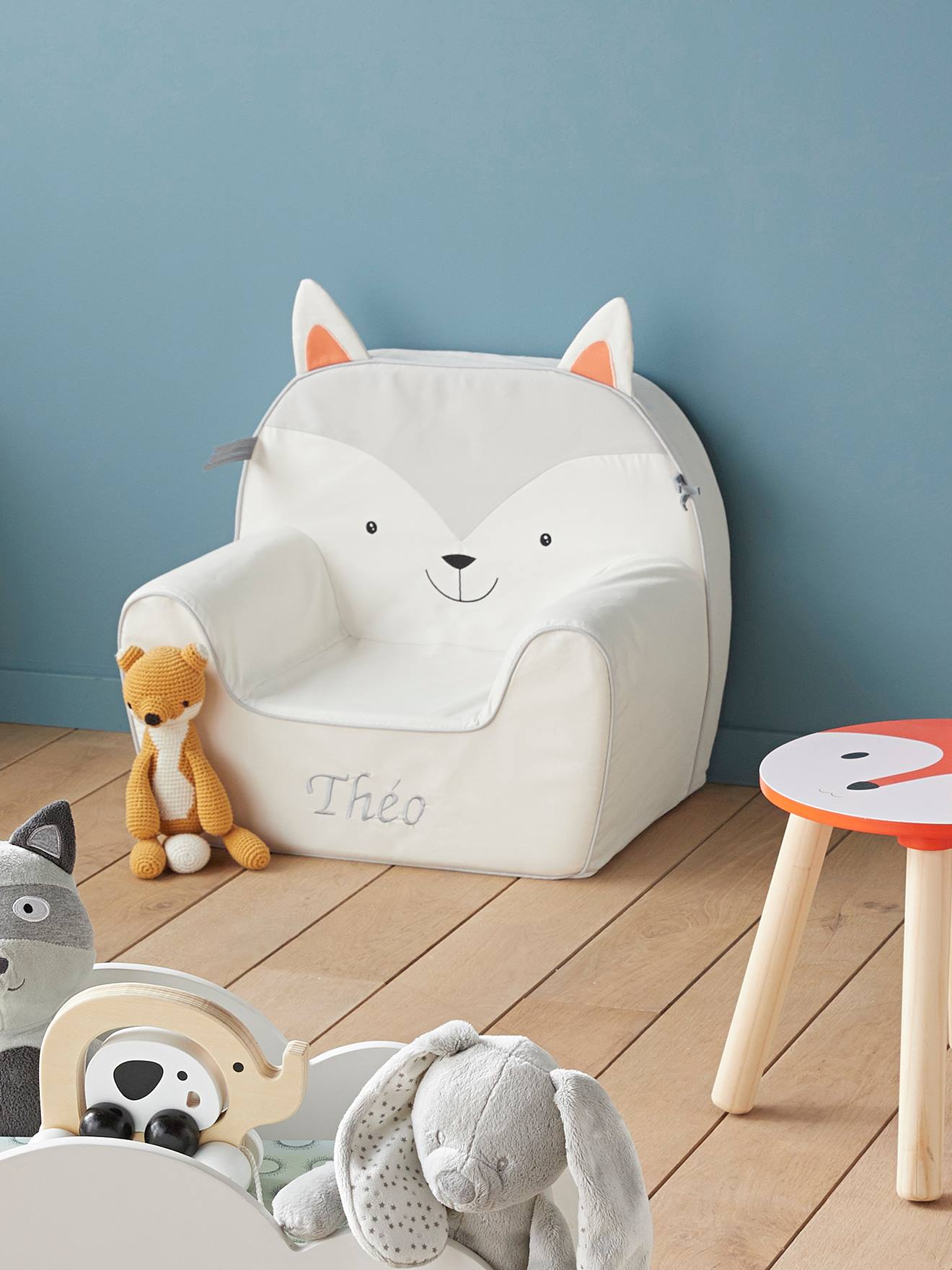 Fauteuil en mousse personnalisable Chat gris
