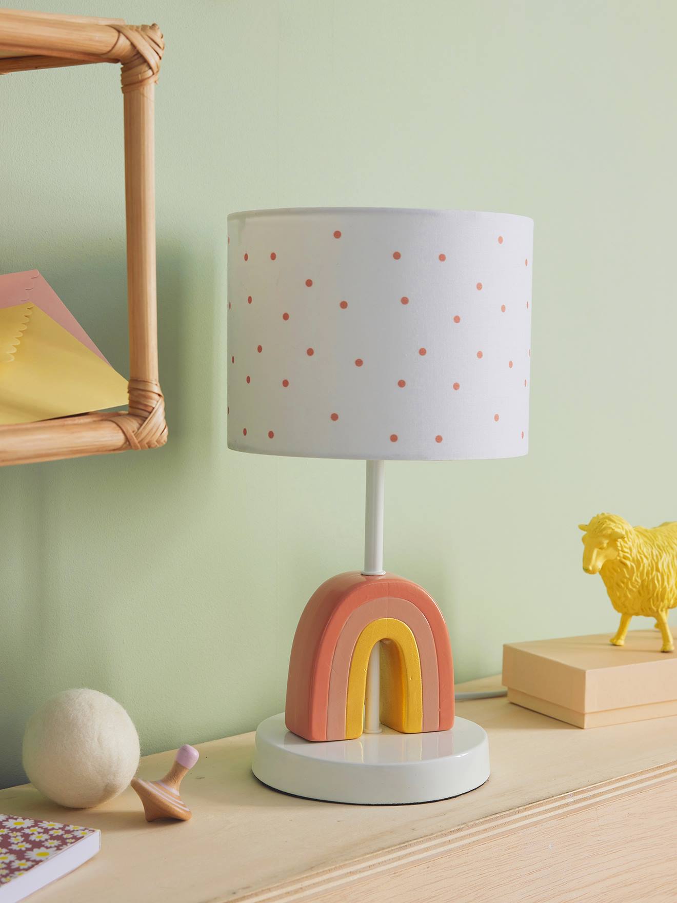 Lampe de chevet pied Arc-en-ciel rose