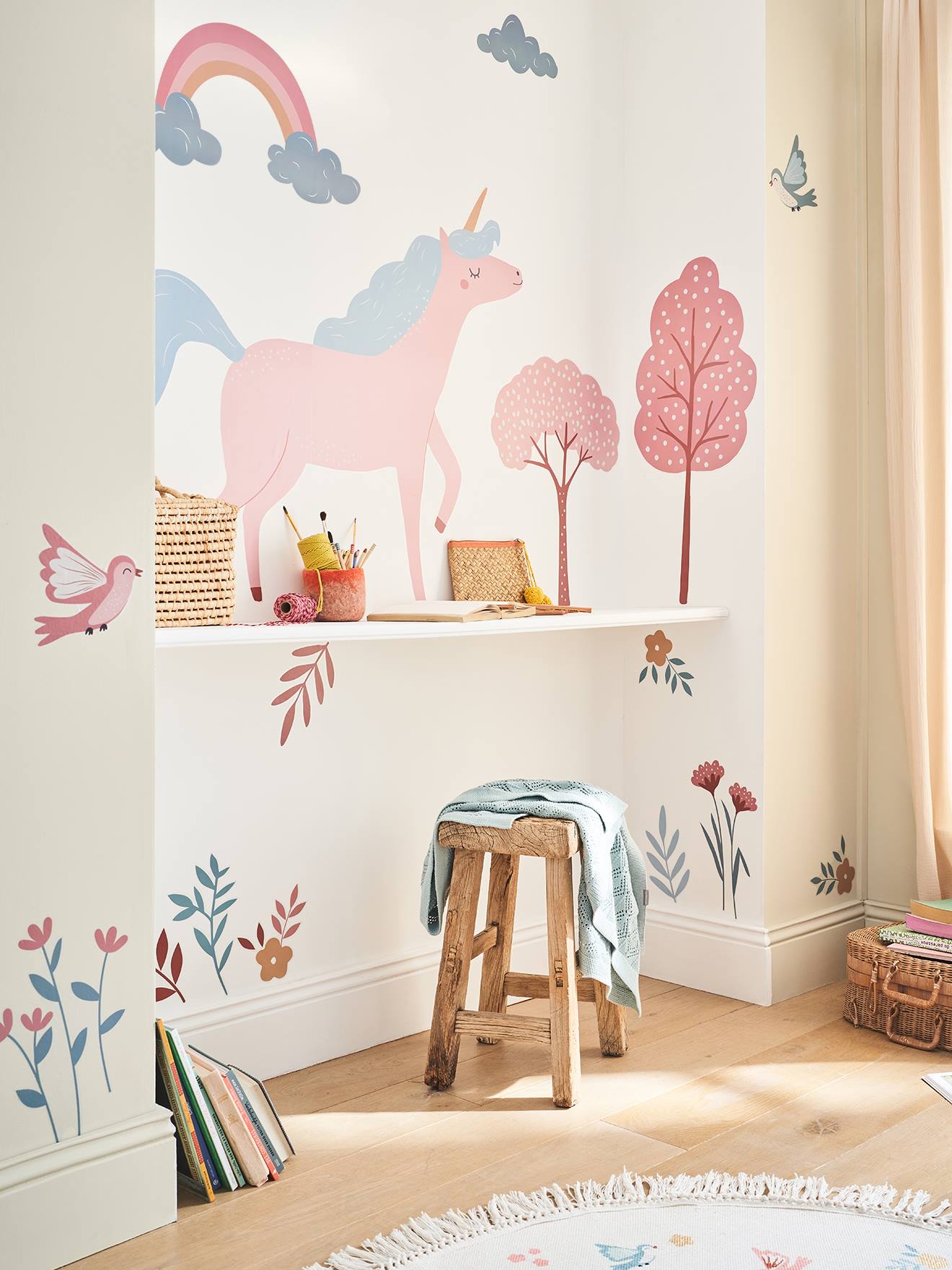 Stickers XL licorne rose imprimé