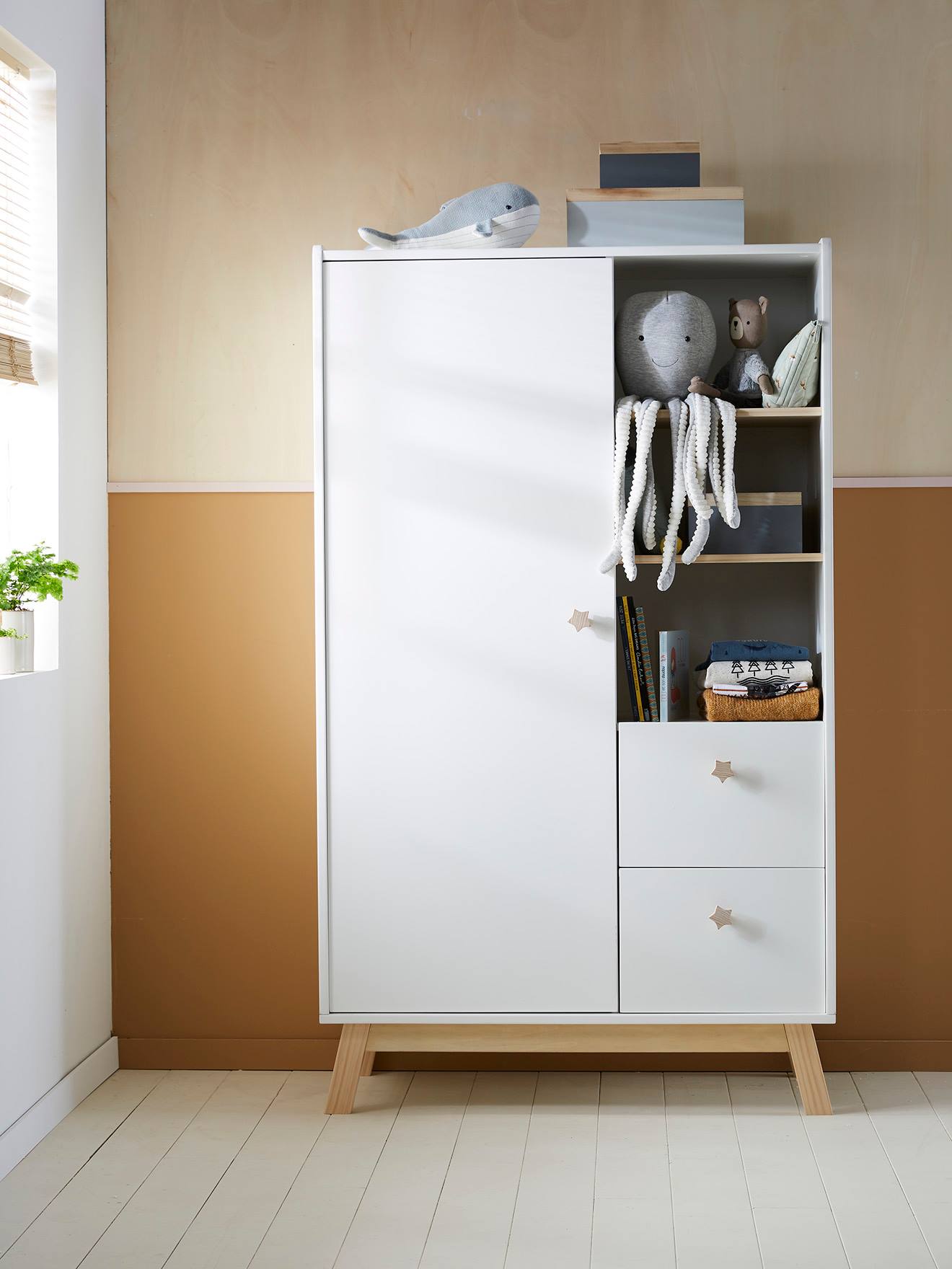 Armoire GRANDE OURSE - blanc/bois