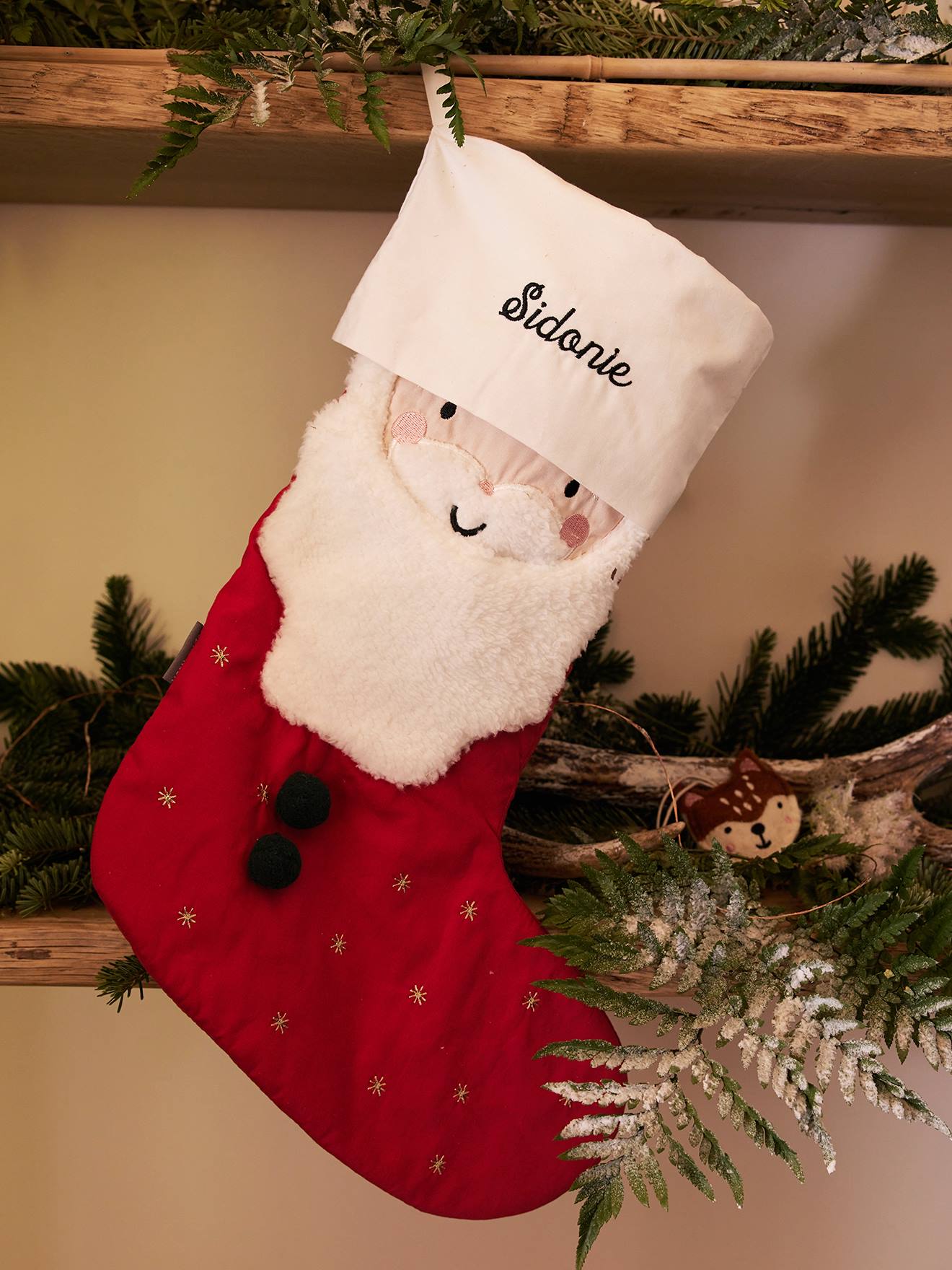 Chaussette Noël personnalisable Père Noël rouge