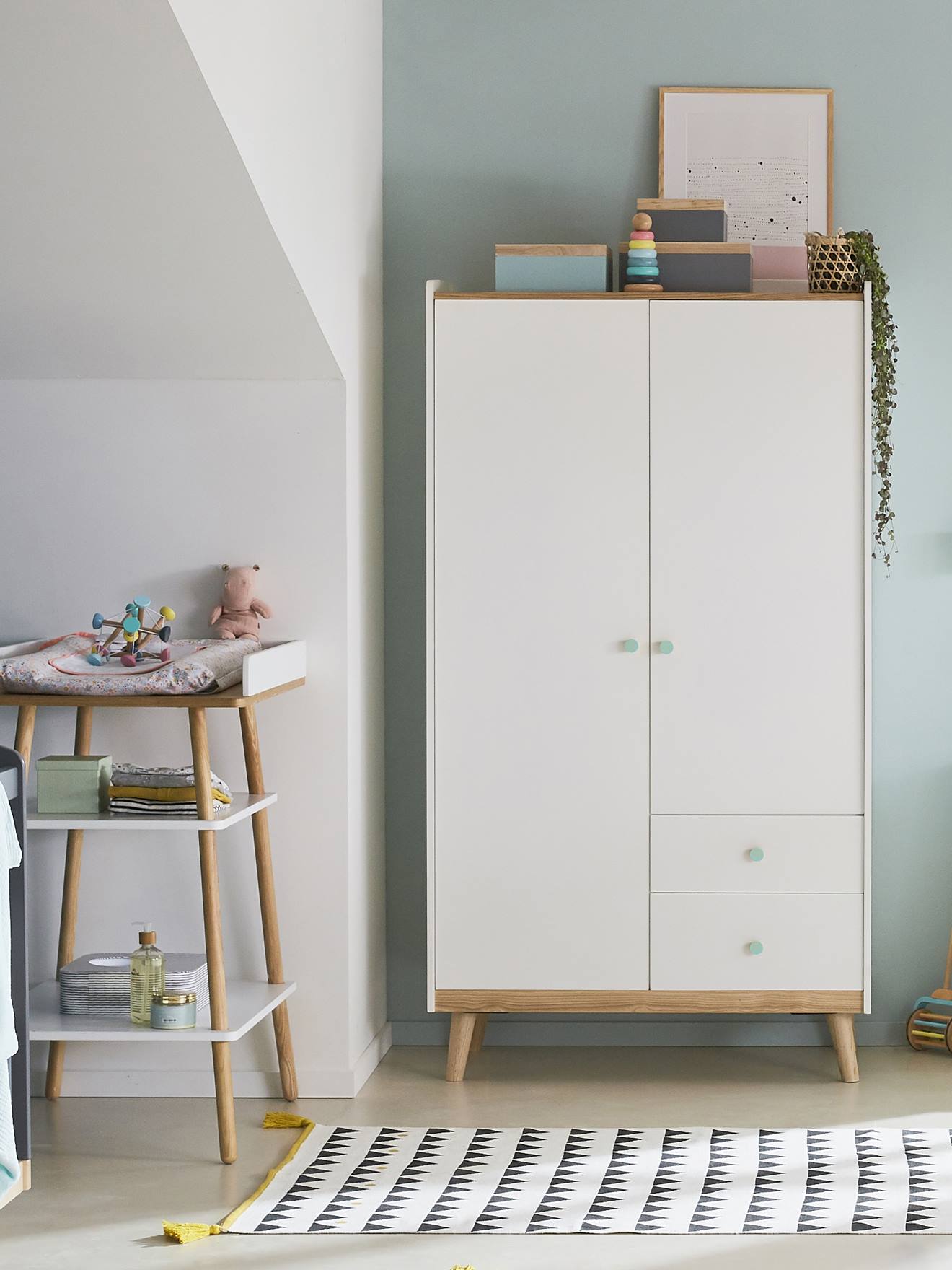 Armoire 2 portes CONFETTI blanc (Vertbaudet) - Image 1