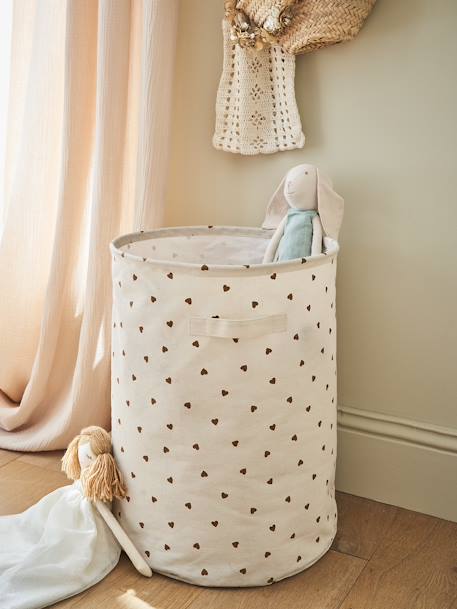 Vertbaudet - Panier de rangement blanc imprimé