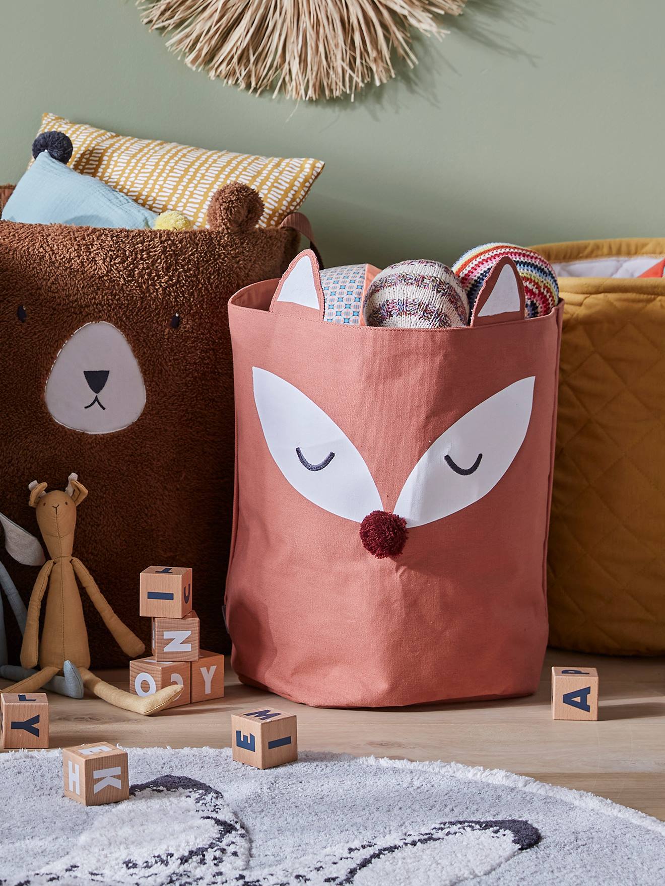 Panier de rangement Renard marron