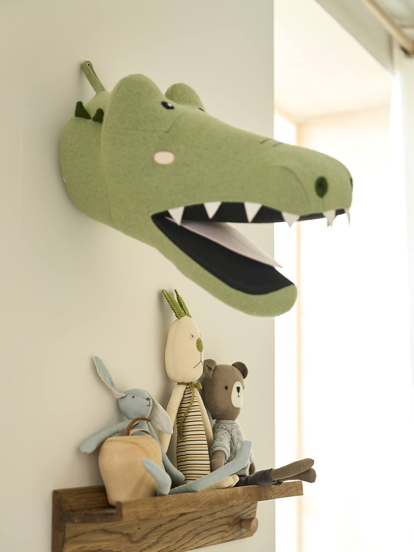 Trophée mural CROCODILE vert d'eau