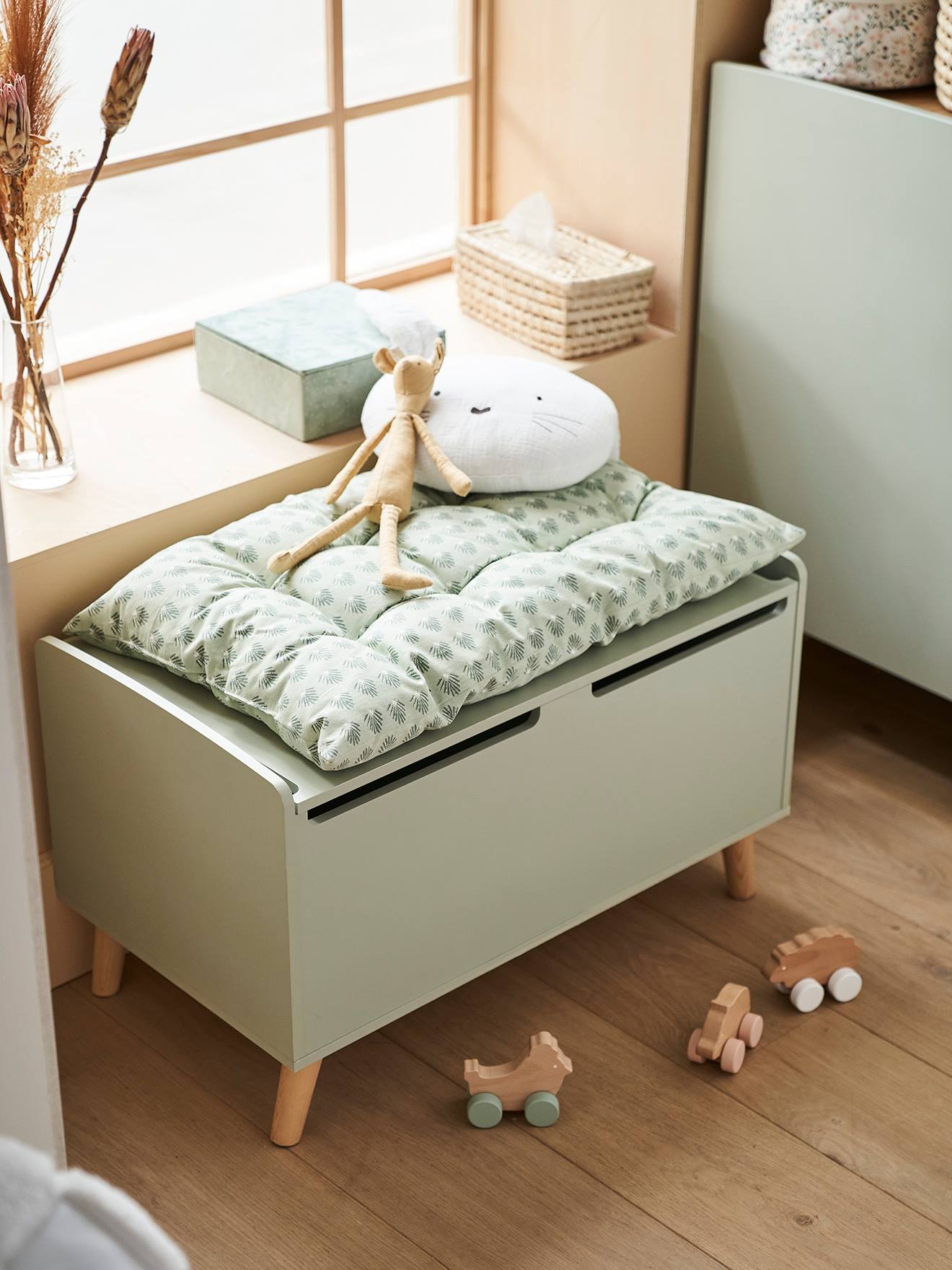 Coffre à jouets LIGNE CONFETTI vert