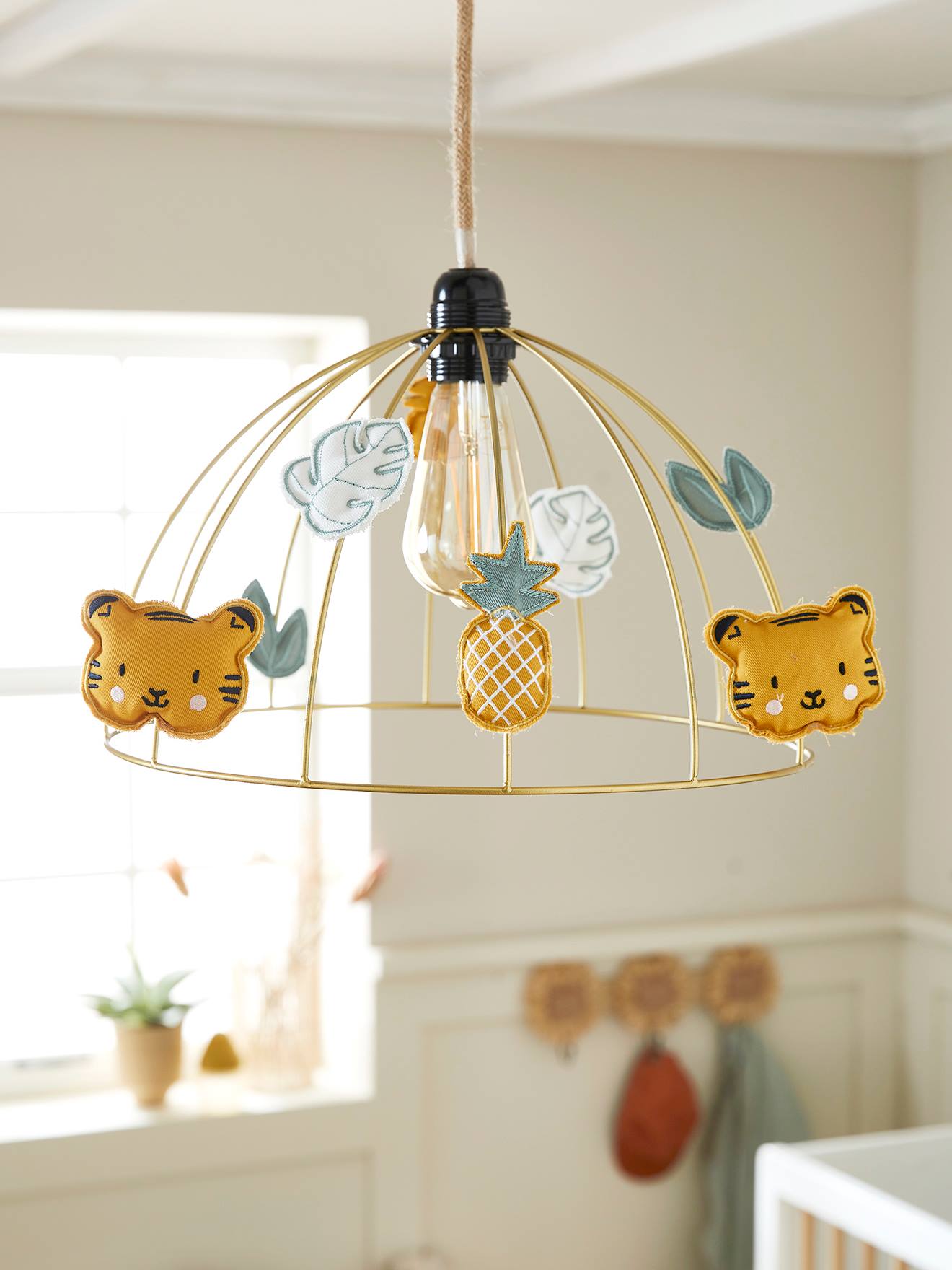 Abat-jour pour suspension cage dorée HANOÏ gold