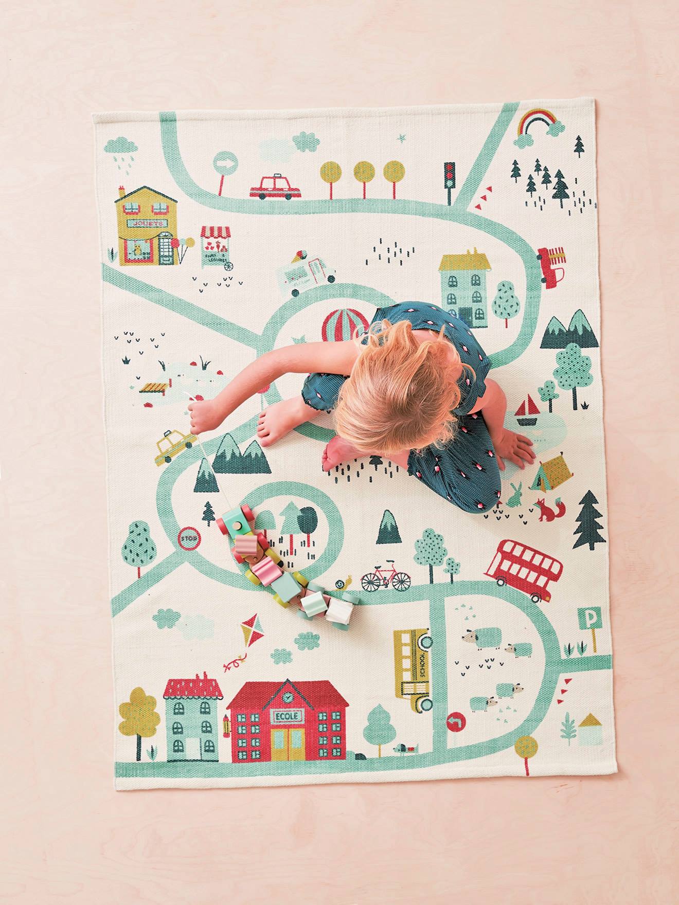 Tapis rectangle circuit Joliville ivoire