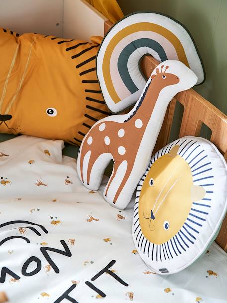 Vertbaudet - Lot de 3 coussins animaux TANZANIE miel