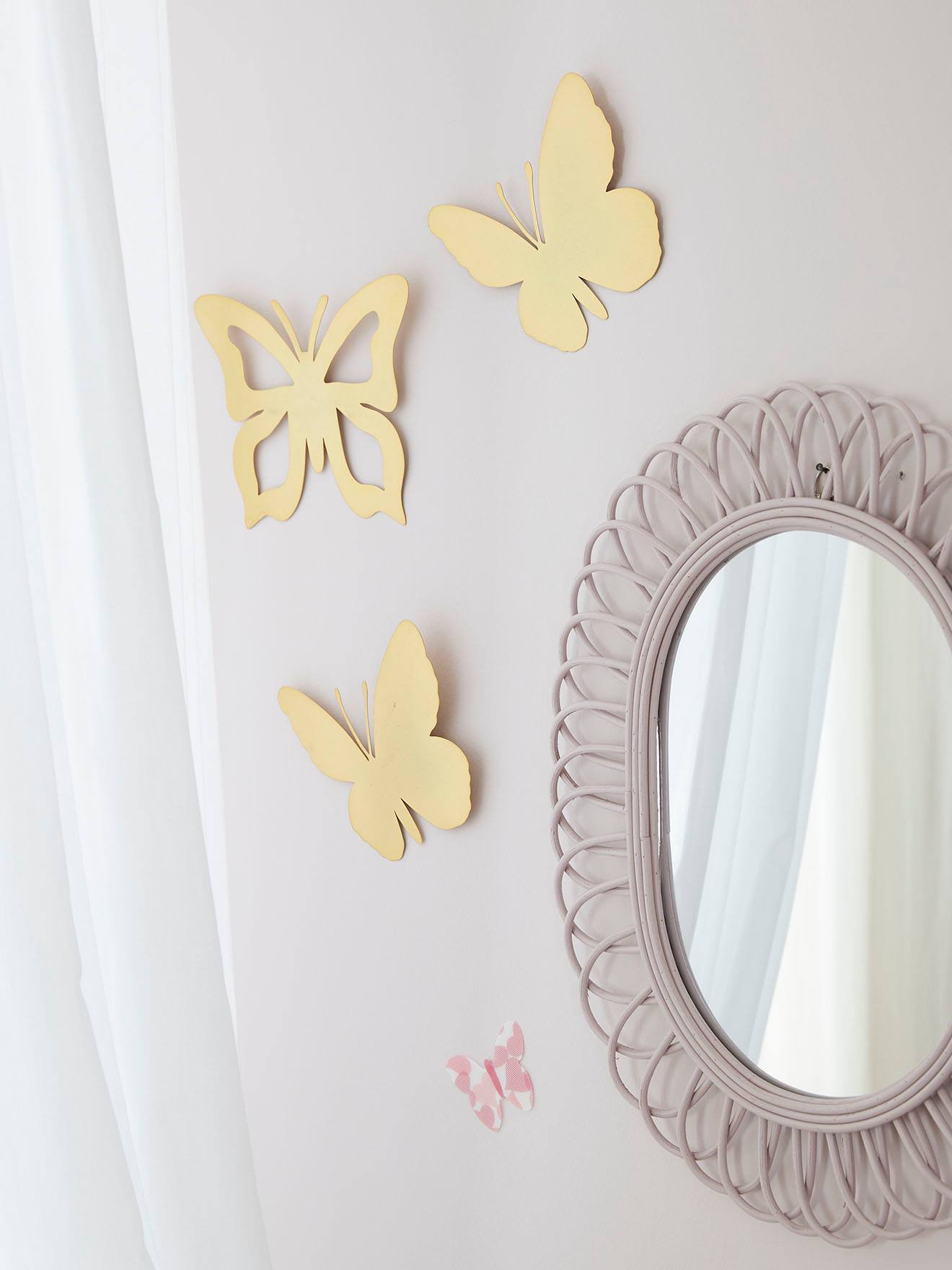 Lot de 3 papillons en laiton dore