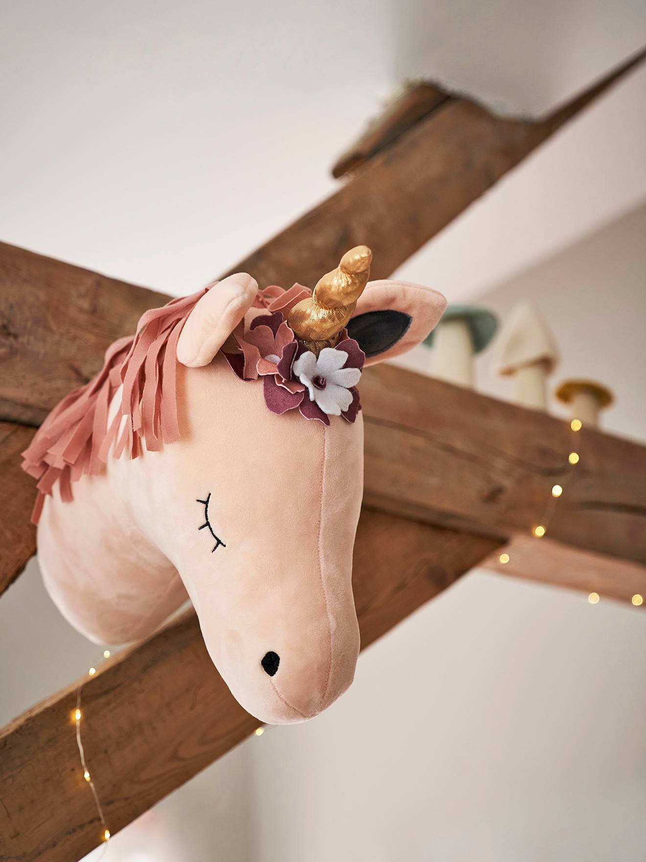 Trophée mural LICORNE rose