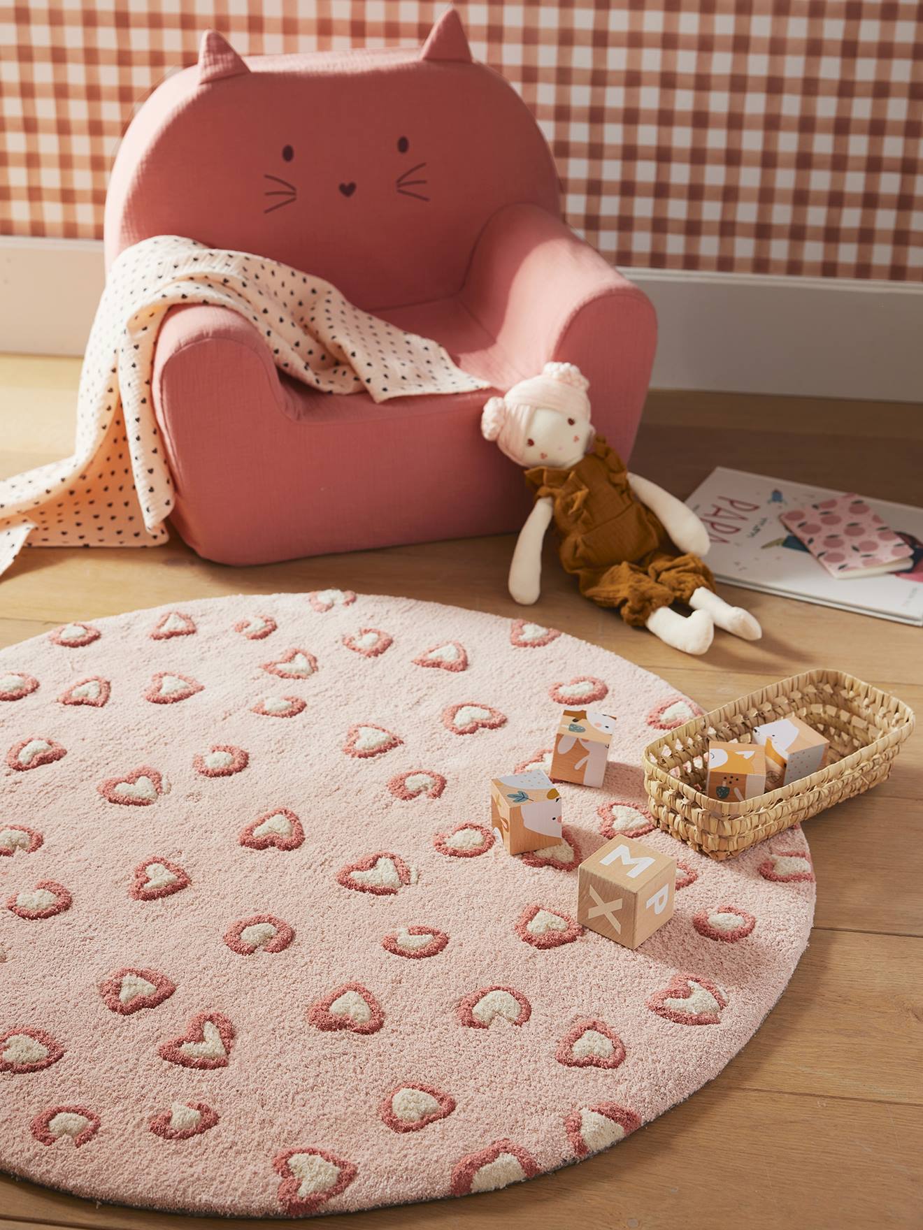 Tapis rond léopard LOVELY LÉO rose