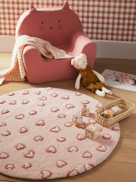 Vertbaudet - Tapis rond léopard LOVELY LÉO rose