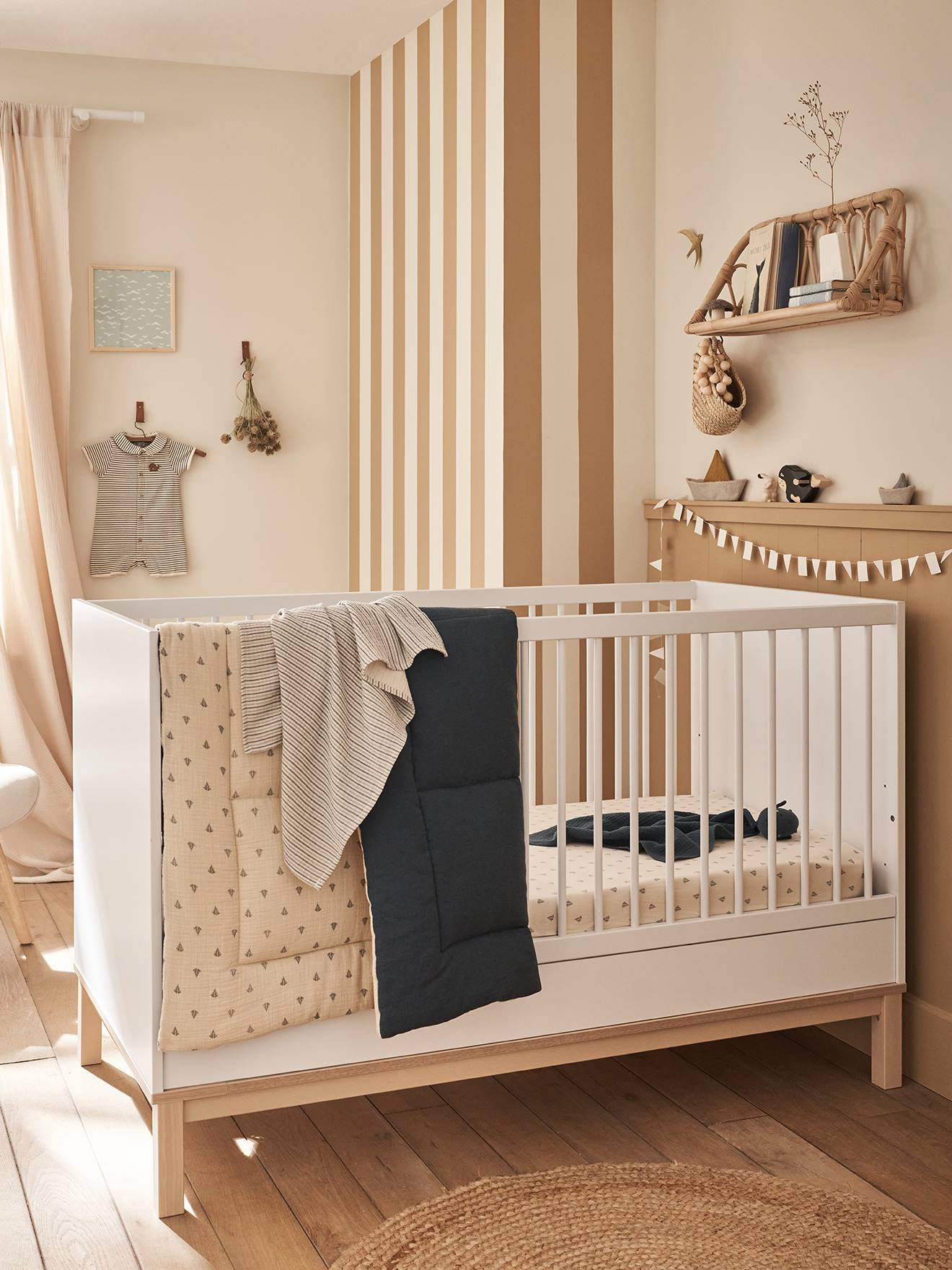 Lit Bébé évolutif 70x140cm LIGNE COMETE blanc