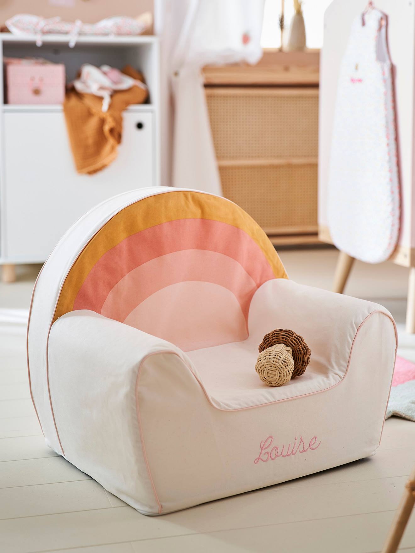 Fauteuil en mousse personnalisable Arc-en-ciel blanc