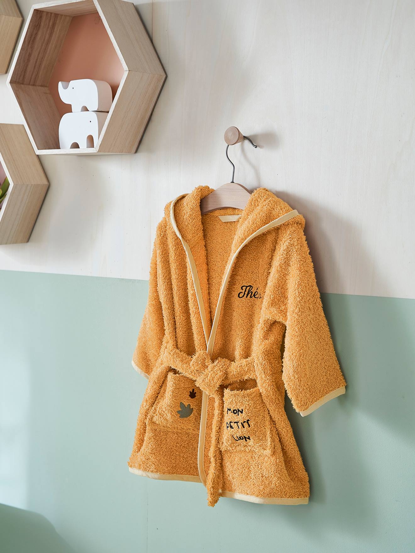 Peignoir bébé personnalisable Lion camel (Vertbaudet) - Image 1