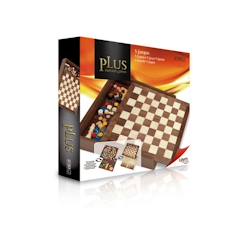 Jouet-Coffret en bois - CAYRO - 5 jeux - Jeu de l'oie, Petits chevaux, Échecs, Dames et Backgammon