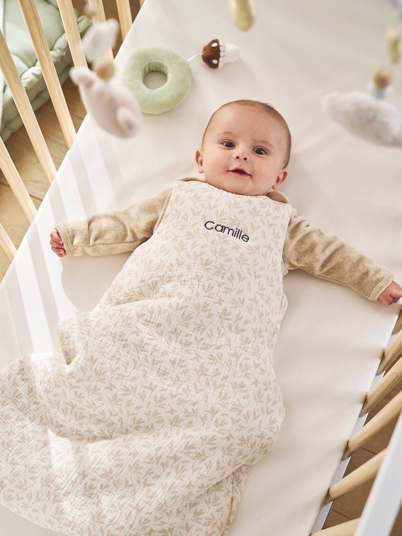 Gigoteuse personnalisable HYGGE beige imprimé (Vertbaudet) - Image 1
