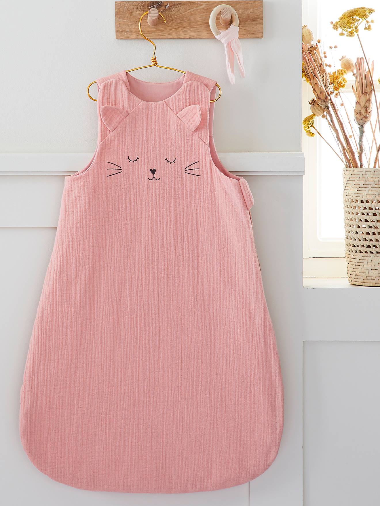 Gigoteuse spécial été en gaze de coton bio* JOLI CAT rose