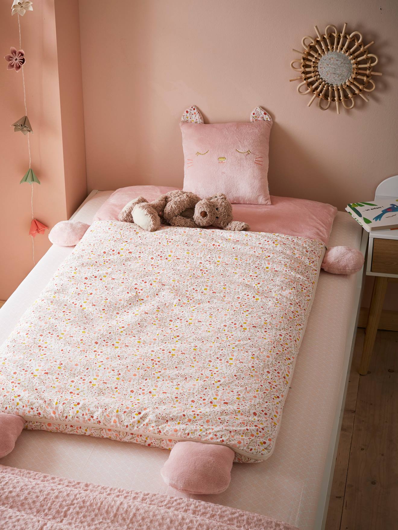 Sac de couchage Chat rose