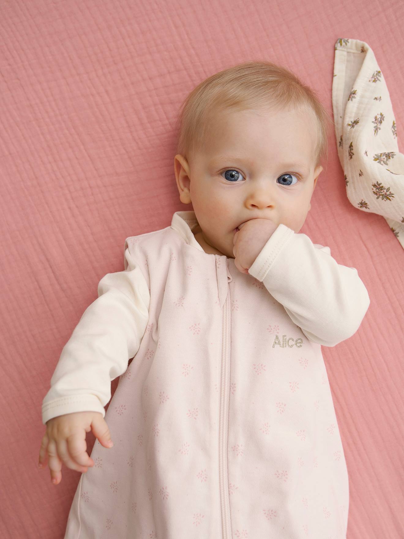 Gigoteuse été ouverture centrale personnalisable BALI rose imprimé