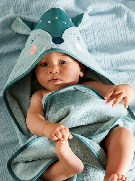 Bébé-Cape de bain et gant de toilette Biche