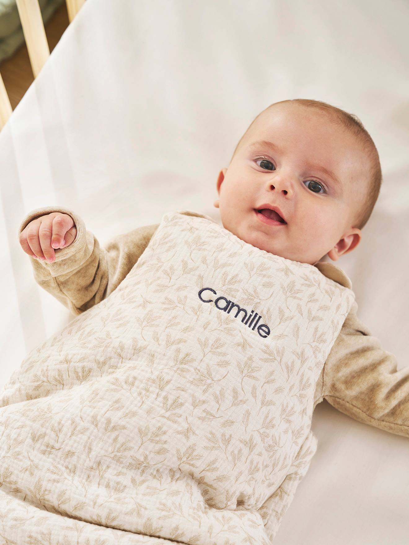 Gigoteuse sans manches personnalisable HYGGE beige imprimé