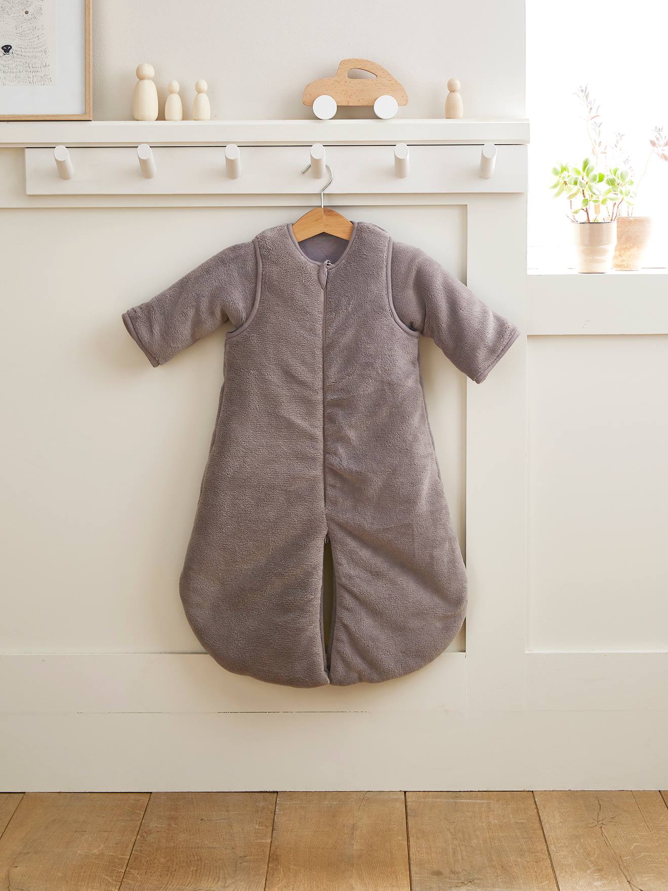 Combinaison de transport polaire microfibre, manches amovibles taupe (Vertbaudet) - Image 3