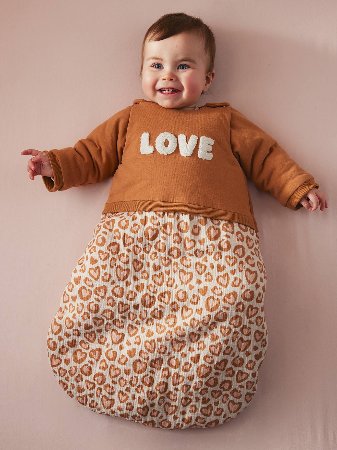 Gigoteuse hiver manches longues amovibles bi-matière LOVELY LEO noisette