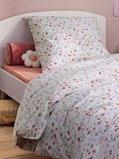 Parure housse de couette et taie d'oreiller RAINBOW FLOWERS  - vertbaudet enfant