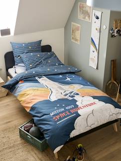 Parure housse de couette enfant et taie d'oreiller avec coton recyclé SPACE ADVENTURE  - vertbaudet enfant