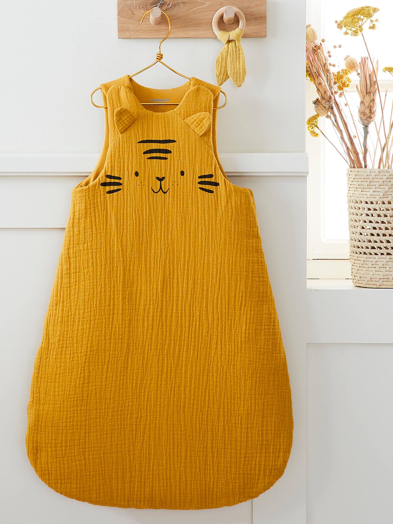 Gigoteuse sans manches en gaze de coton bio* BABY TIGRE caramel