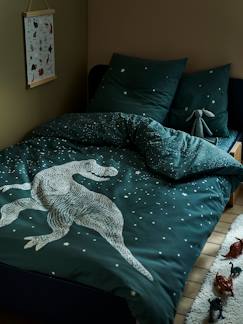 Parure housse de couette + taie d'oreiller avec détails phosphorescents GRAPHIC DINO  - vertbaudet enfant