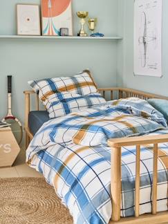 Parure housse de couette enfant et taie d'oreiller en flanelle RETRO WINTER, avec coton recyclé  - vertbaudet enfant
