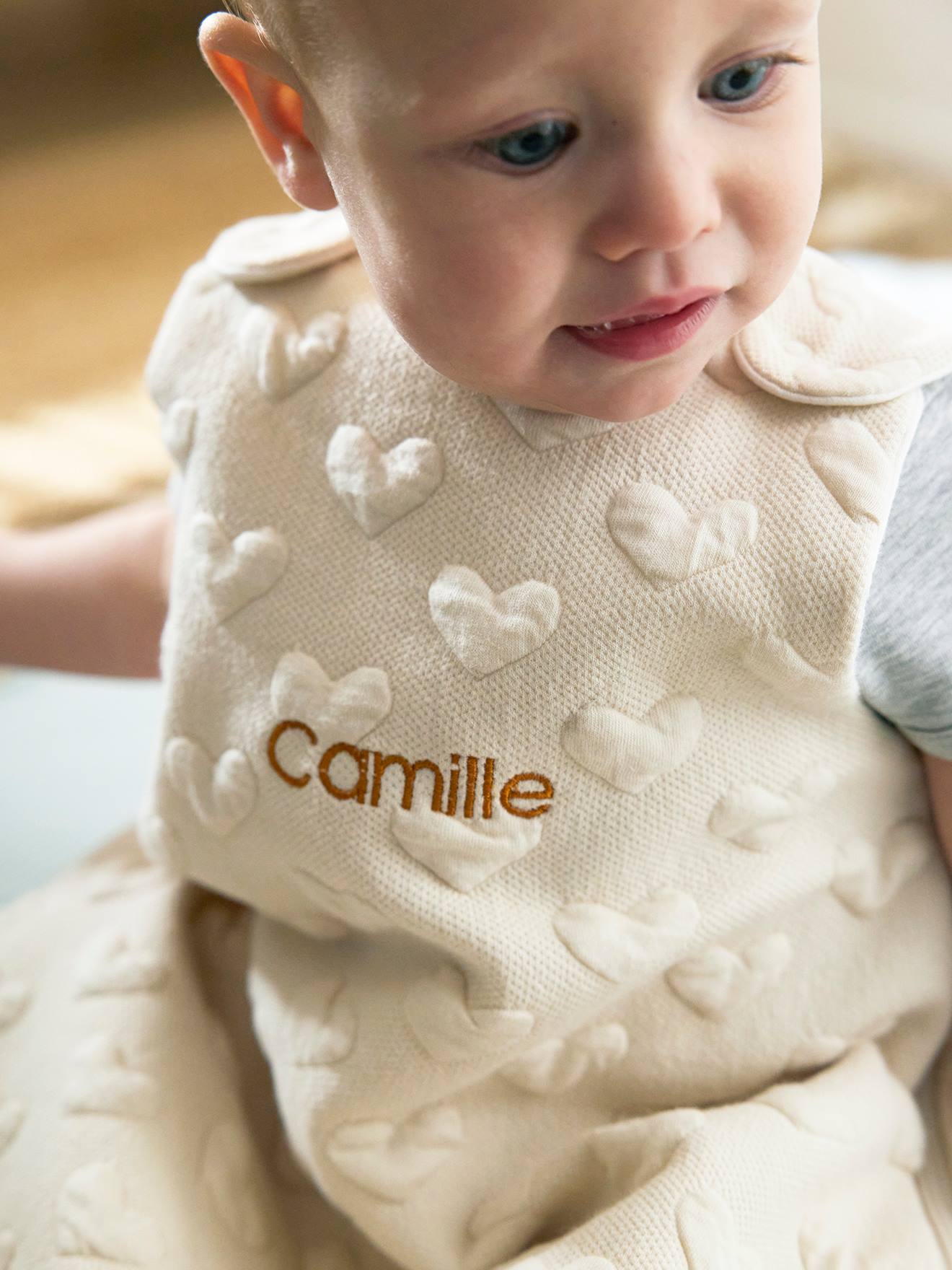 Gigoteuse été motifs jacquard beige (Vertbaudet) - Image 1