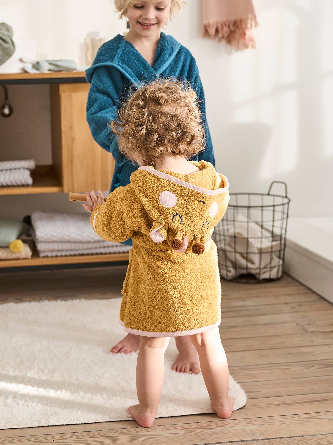 Peignoir de bain bébé Girafe ocre (Vertbaudet) - Image 1