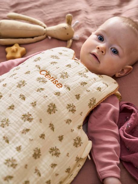 Vertbaudet - Gigoteuse en gaze de coton personnalisable GRENIER écru / multicolore