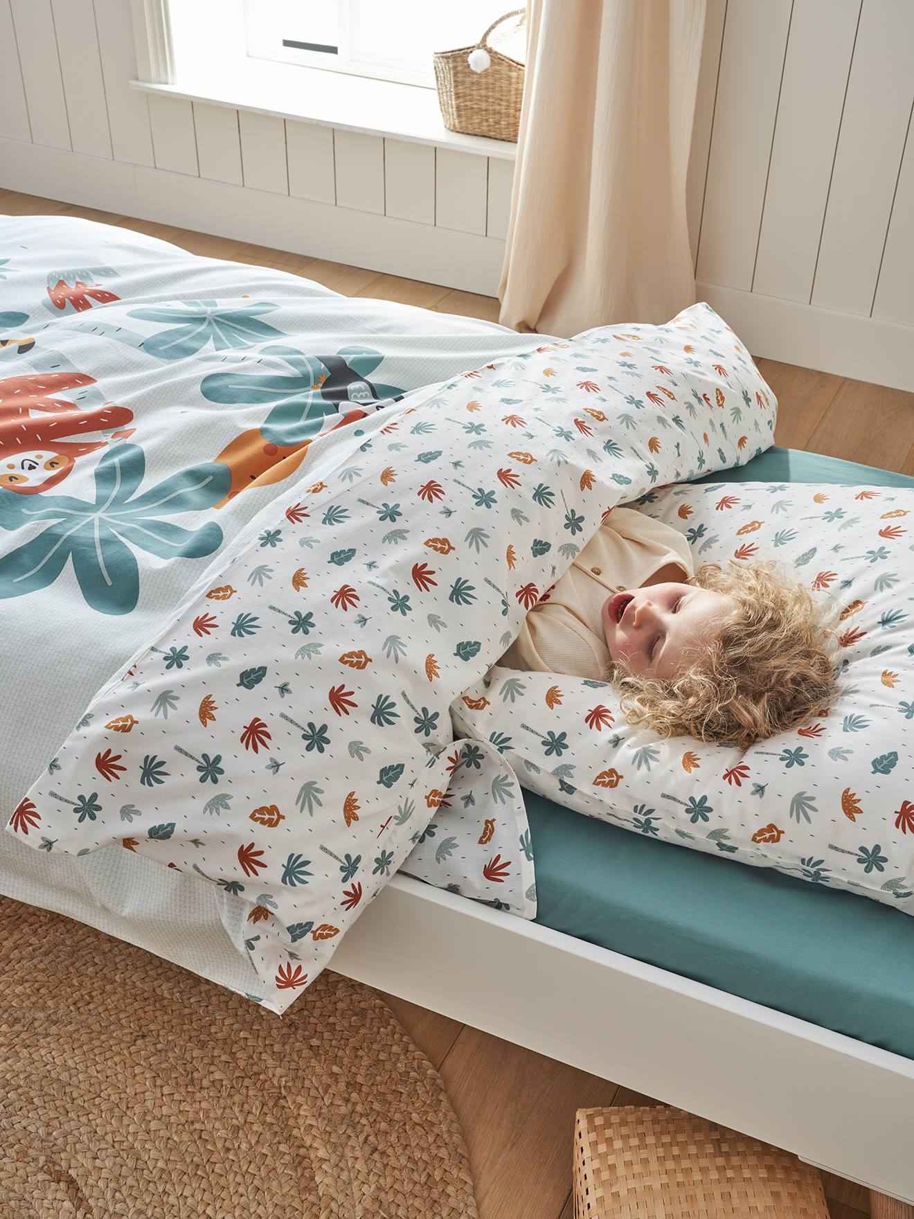 PARURE DE LIT ENFANT SAFARI MULTICOLORE : CE Blanc