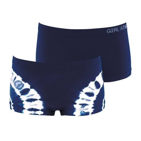 Fille-Lot de 2 boxers Sport sans Couture ATHENA - Fille - Tye & Dye et Bleu Estate