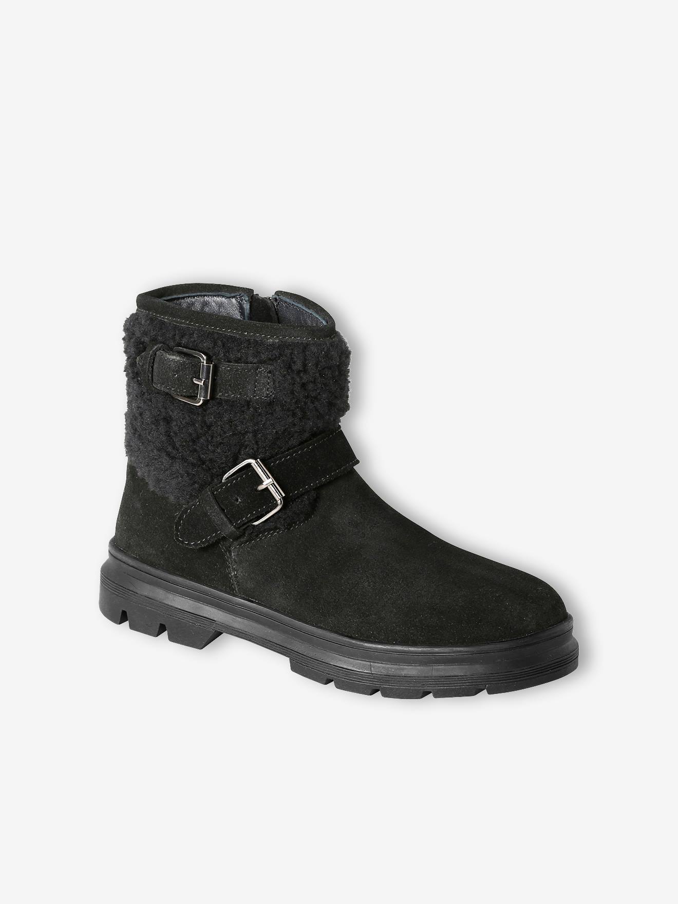 Boots à brides fille noir
