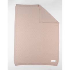 Puériculture-Couverture en tricot BIO 75x100cm - rose