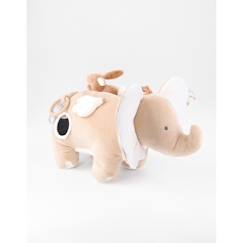 Jouet-Premier âge-Peluche d'activités Babou en Veloudoux et mousseline caramel - ecru