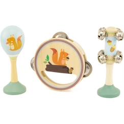 Jouet-Set musical Écureuil - Ulysse - Maracas, tambourin, bâton avec grelots - 3 ans - Intérieur - Enfant - Mixte