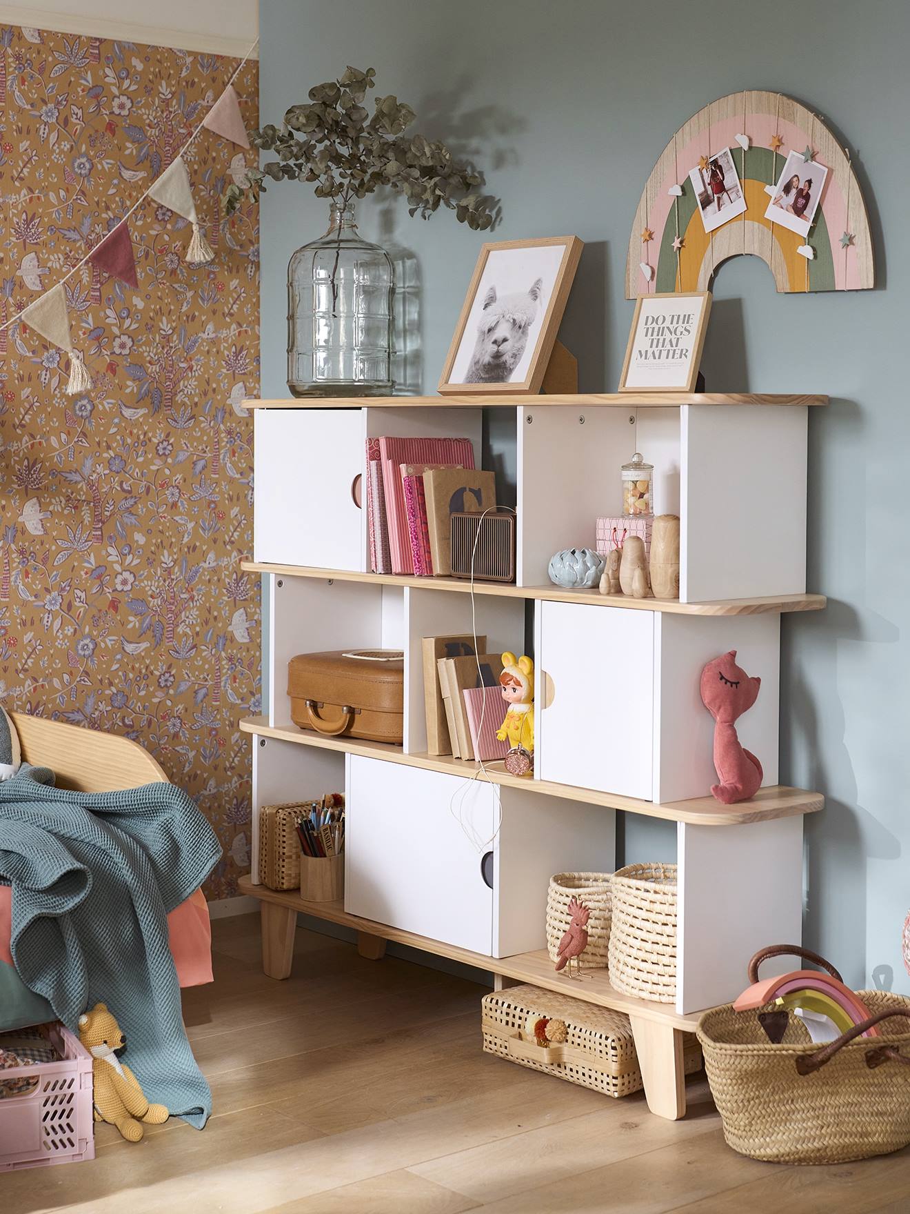 Etagère-bibliothèque LIGNE SEVENTIES blanc - bois