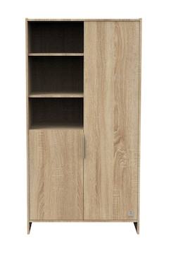 -Armoire 2 portes et 3 niches avec poignées dorées décor chêne doré