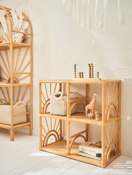 Vertbaudet - Meuble de rangement 4 cases rotin Soleil bois