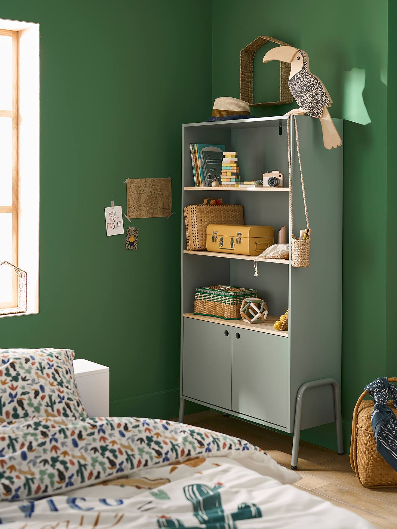 Bibliothèque AMAZONIE vert clair uni